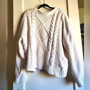 Cozy White Cable Knit Sweater